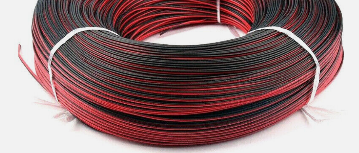 2 PIN WIRE WHITE RED/BLACK (10FT)