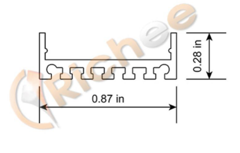 ALUMINUM CHANNEL 8FT, 7/8" WIDE SLIM