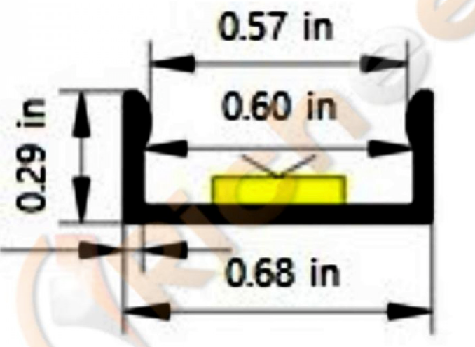 ALUMINUM CHANNEL 8FT, 11/16" FOR 120V STRIP
