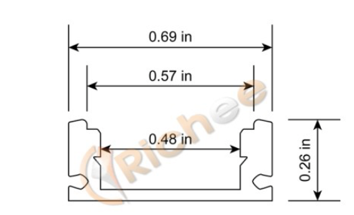 ALUMINUM CHANNEL 8FT 11/16"