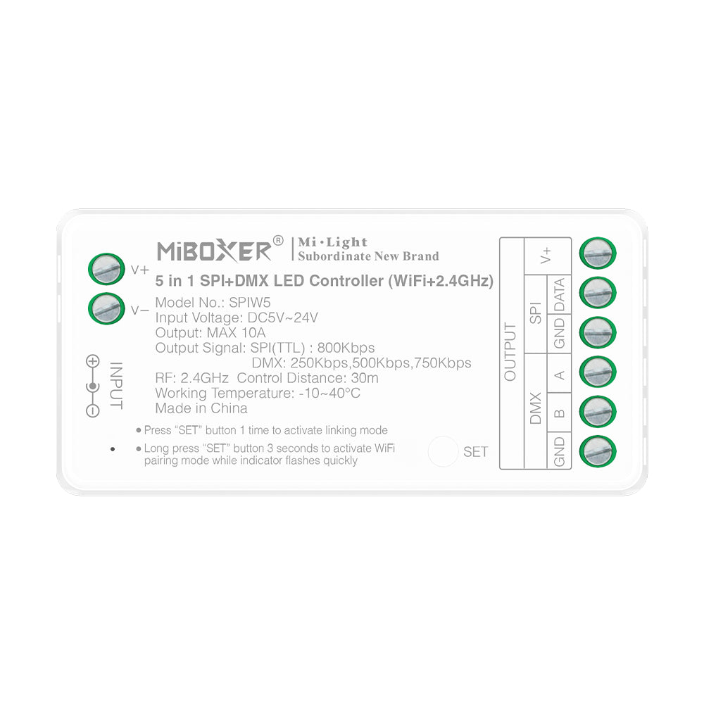 DMX LED Controller (WiFi+2.4G)SPIW5 5 in 1 SPI+