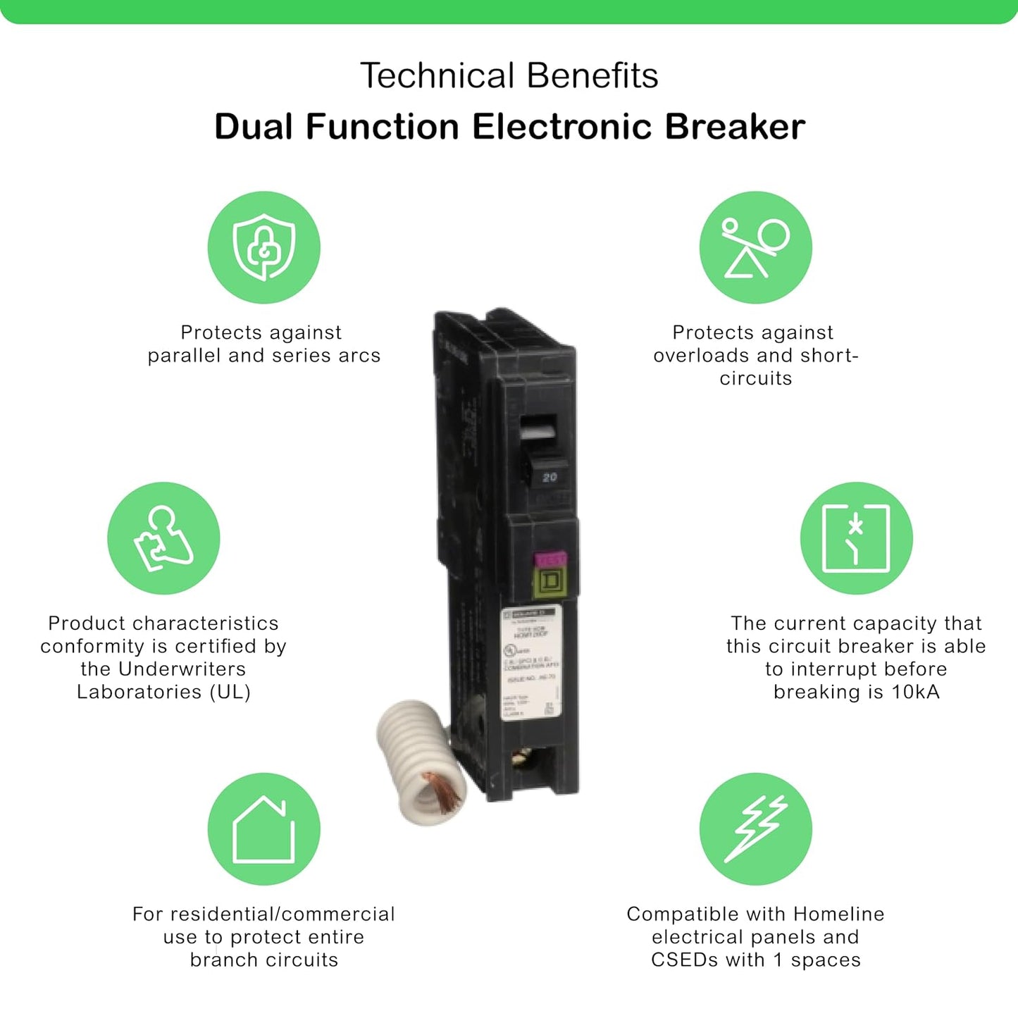 BREAKER SQUARE D ARC FAULT 20amp