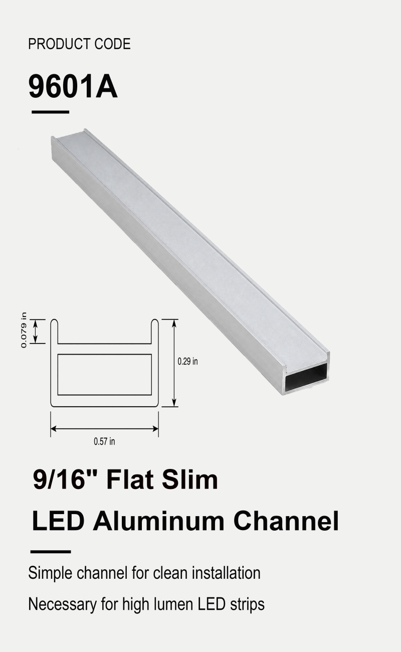 ALUMINUM CHANNEL 9/16" FLAT  SLIM