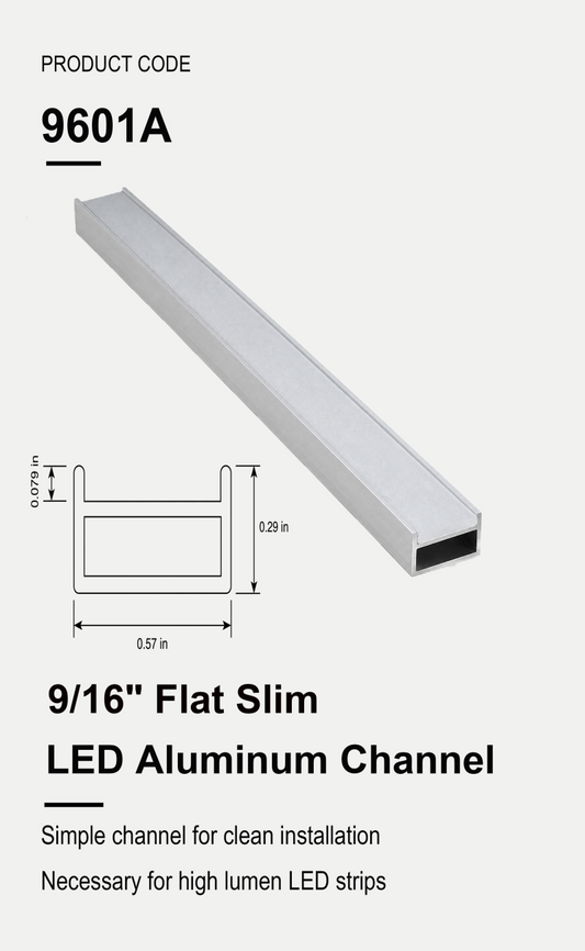 ALUMINUM CHANNEL 9/16" FLAT  SLIM