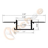 ALUMINUM CHANNEL 8FT W-2,H-1/2,L-7'10'1/2