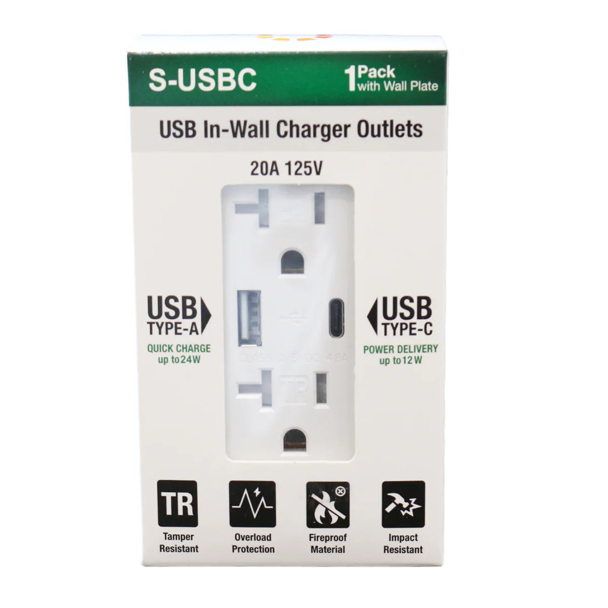 USB Charger wall Outlet 20A