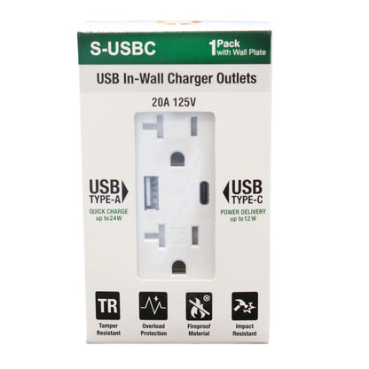 USB Charger wall Outlet 20A