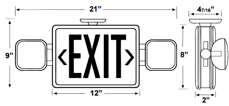 EXIT/EMERGENCY LIGHT COMBO RED