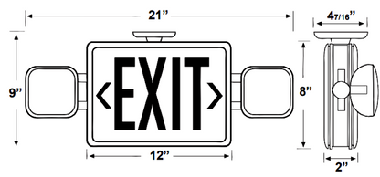 EXIT/EMERGENCY LIGHT COMBO RED