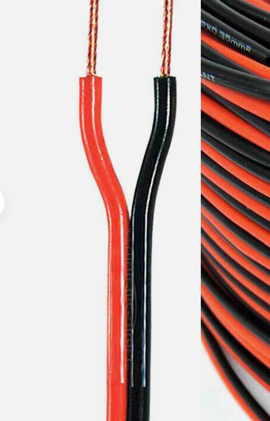 2 PIN WIRE WHITE RED/BLACK (10FT)