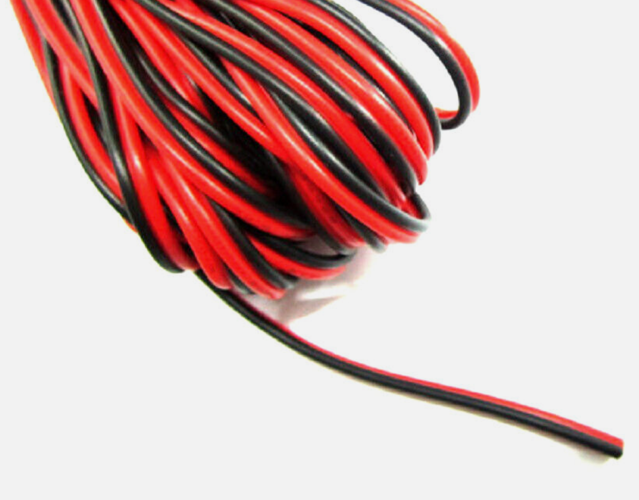 2 PIN WIRE WHITE RED/BLACK (10FT)