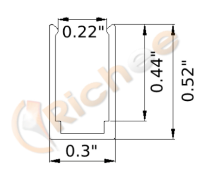ALUMINUM CHANNEL 6 3/4", 1/4"SIDE VIEW NEON