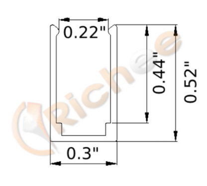 ALUMINUM CHANNEL 6 3/4", 1/4"SIDE VIEW NEON