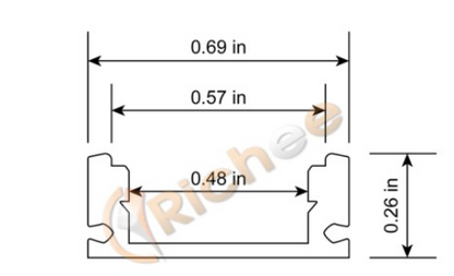 ALUMINUM CHANNEL 8FT 11/16"